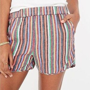 Madewell Pull On Shorts in Rainbow Stripe